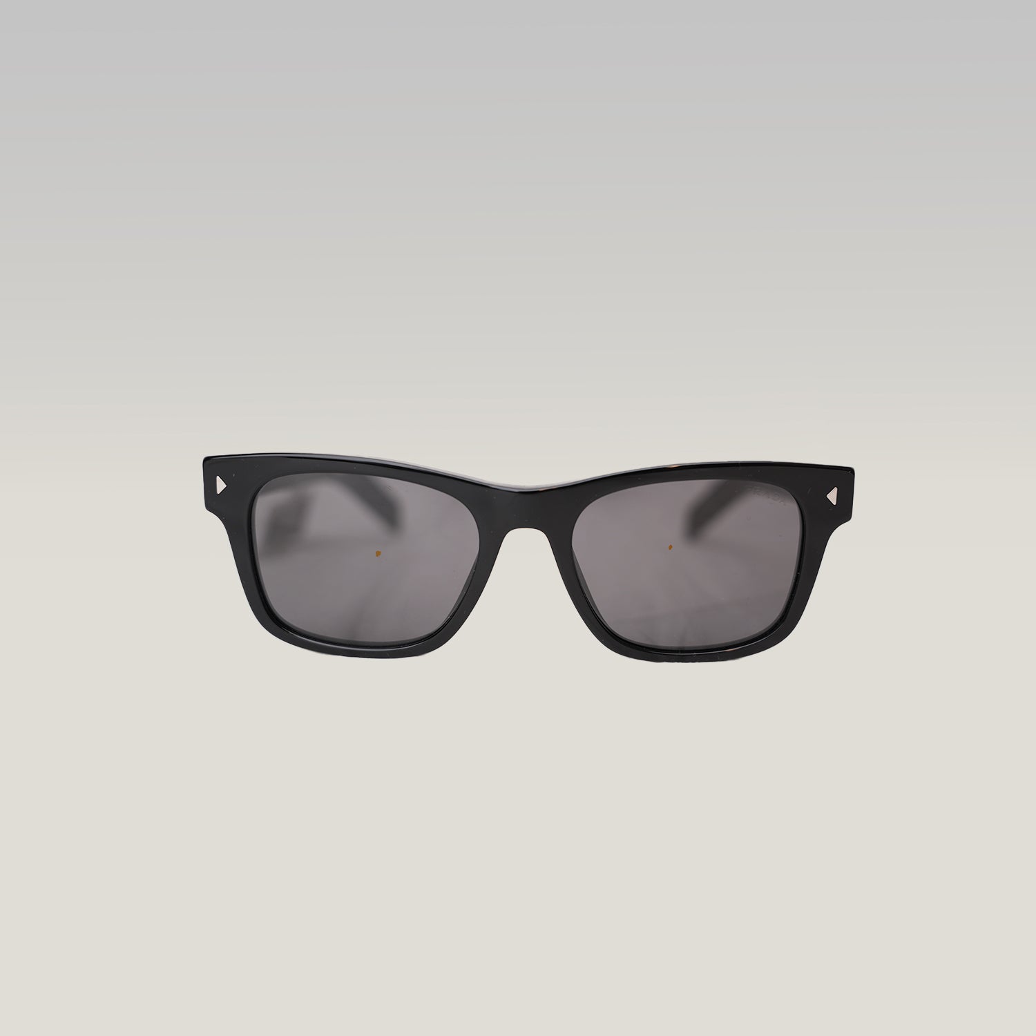 Prada Black Square Sunglasses Acetate Frame Grey Lenses Unisex
