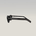 Prada 0PR A16S Black Acetate Sunglasses Silver Logo Grey Lenses