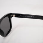 Prada Black Square Sunglasses Acetate Frame Grey Lenses Unisex