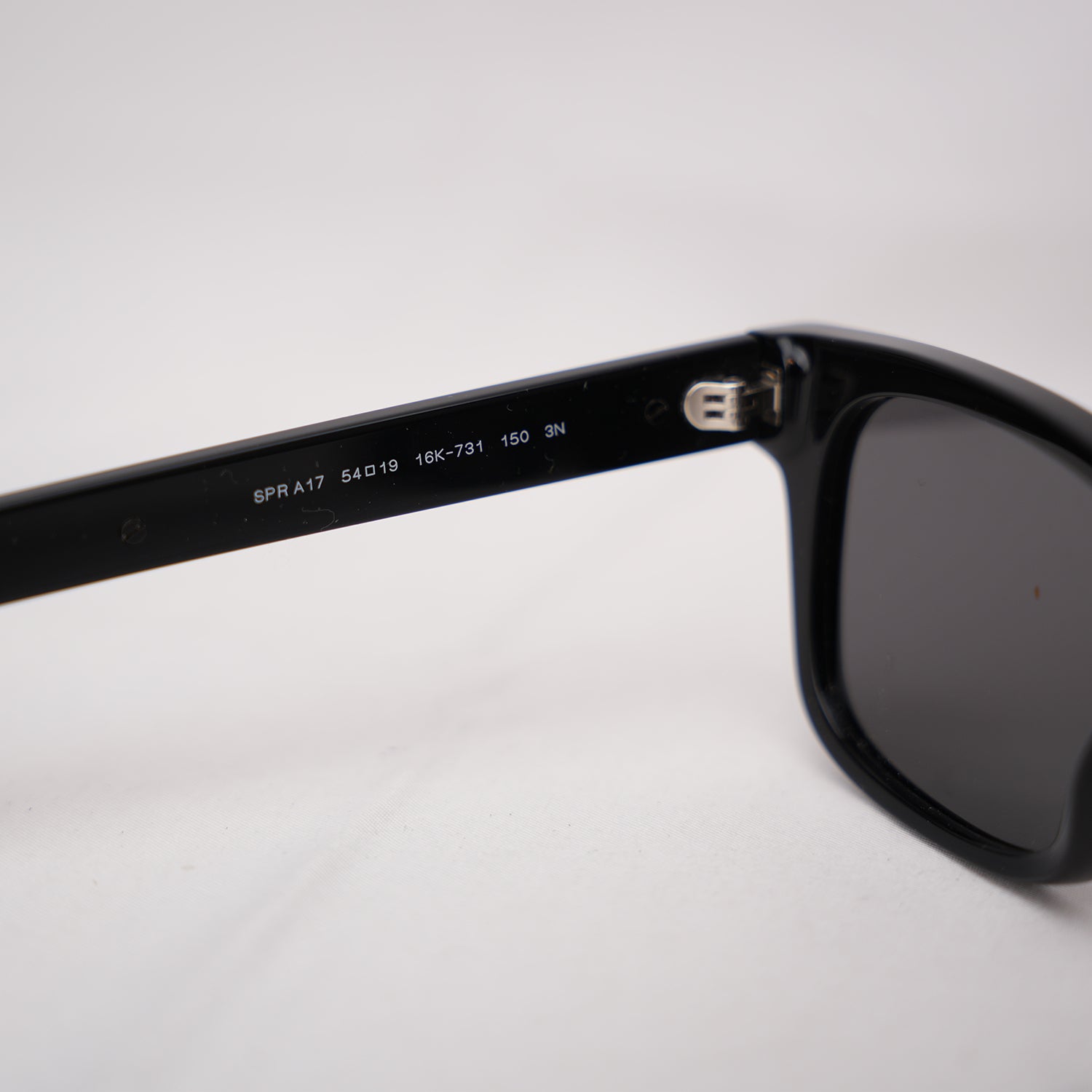 Prada Black Square Sunglasses Acetate Frame Grey Lenses Unisex