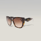 Prada PR 19ZS Tortoise Oversized Cat-Eye Sunglasses in Havana Brown