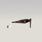 Prada PR 19ZS Tortoise Oversized Cat-Eye Sunglasses in Havana Brown