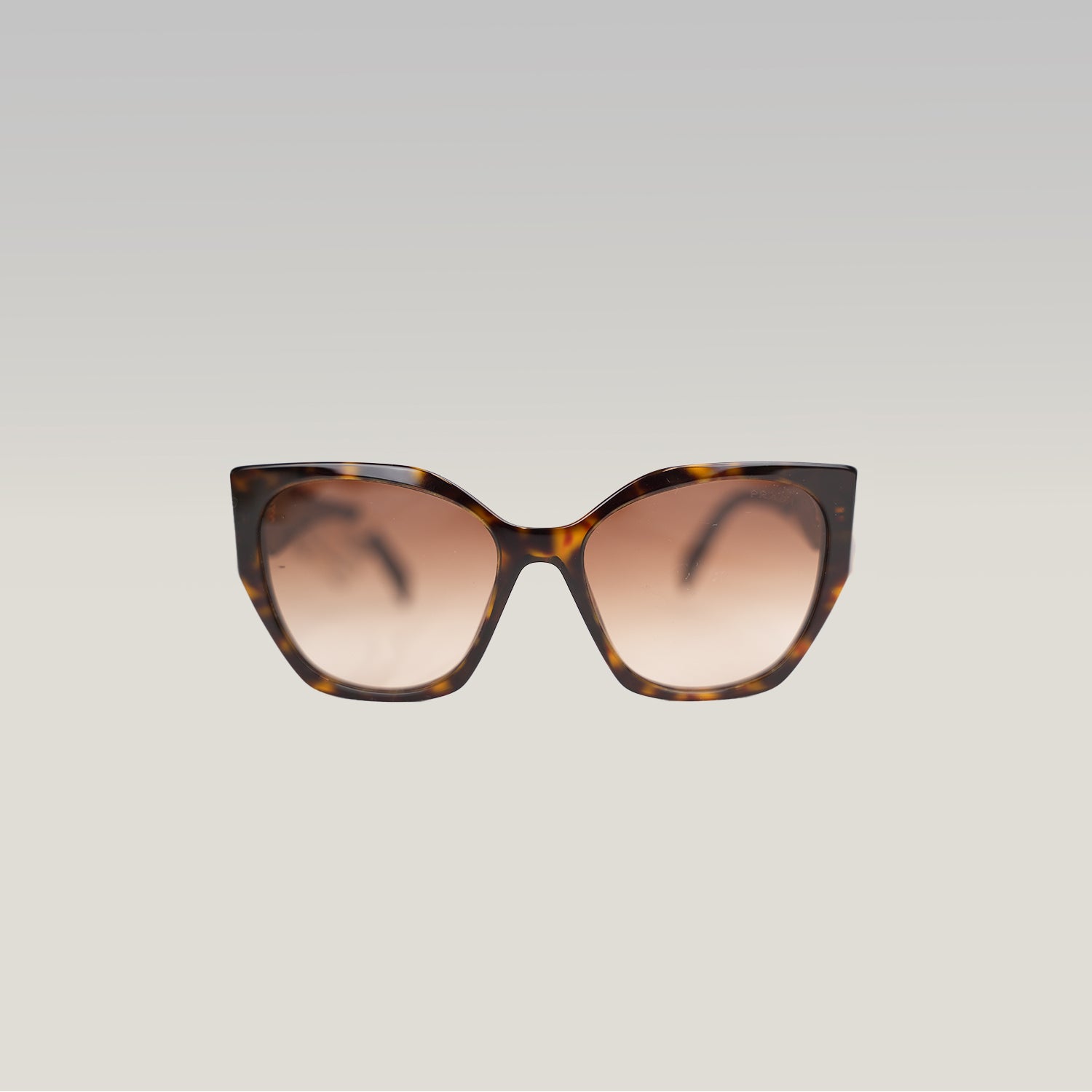 Prada PR 19ZS Tortoise Oversized Cat-Eye Sunglasses in Havana Brown