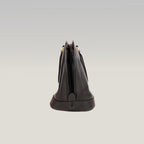 Prada Borsa a Mano Media a Conchiglia in Pelle Saffiano Nera con Logo Triangolare Dorato