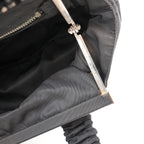 Prada Gaufre Borsa da Sera in Nylon Nero con Cristalli e Manici Arricciati