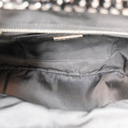 Prada Gaufre Borsa da Sera in Nylon Nero con Cristalli e Manici Arricciati