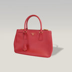 Prada Galleria Borsa a Mano in Pelle Saffiano Rossa con Hardware Dorato