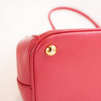 Prada Galleria Borsa a Mano in Pelle Saffiano Rossa con Hardware Dorato