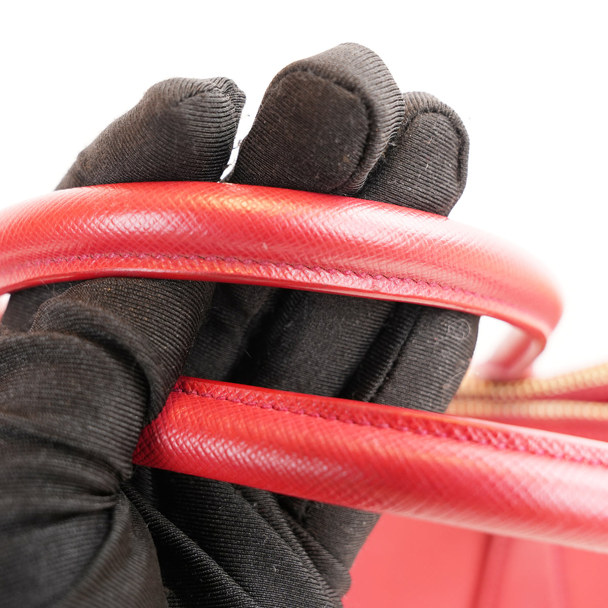 Prada Galleria Borsa a Mano in Pelle Saffiano Rossa con Hardware Dorato
