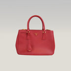 Prada Galleria Borsa a Mano in Pelle Saffiano Rossa con Hardware Dorato