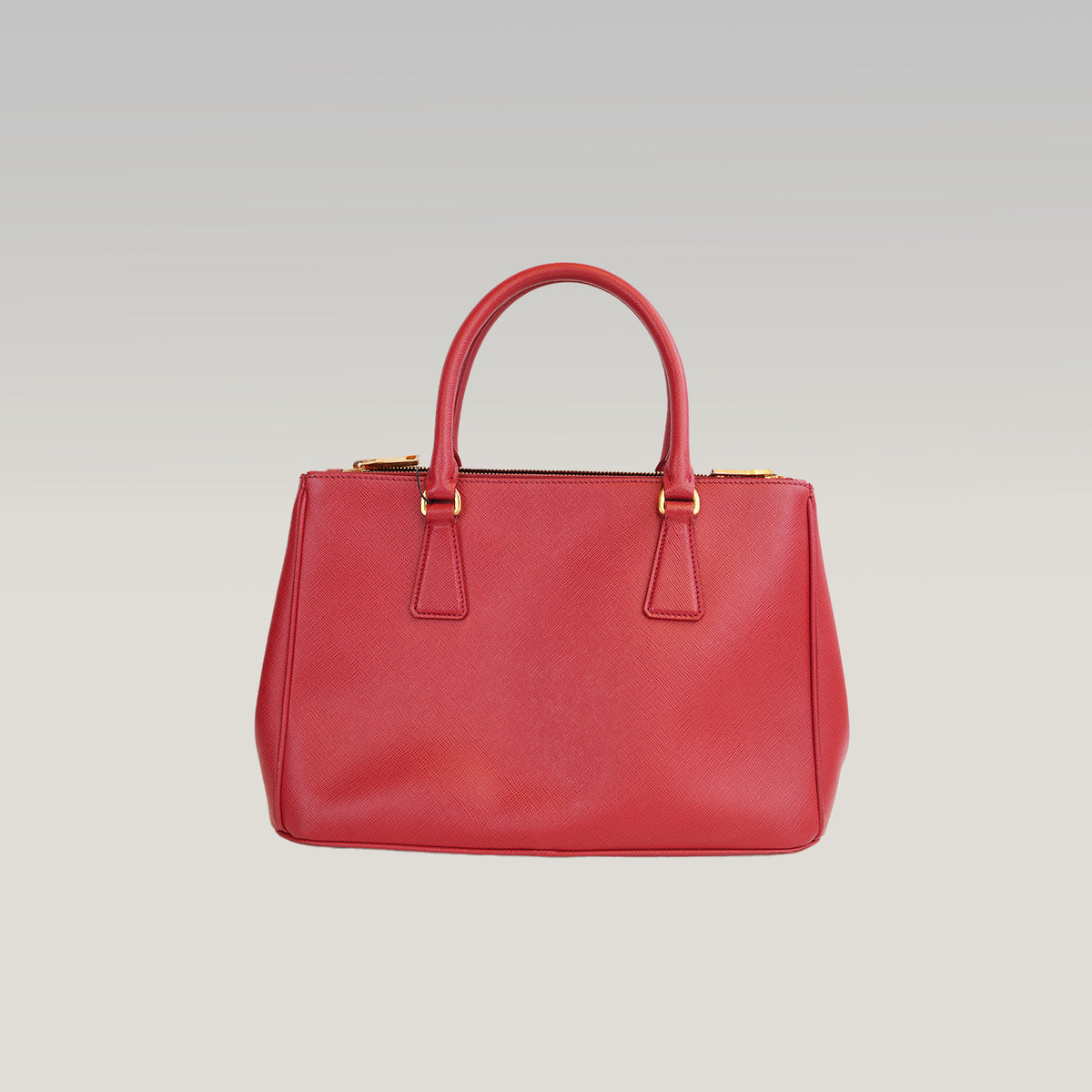 Prada Galleria Borsa a Mano in Pelle Saffiano Rossa con Hardware Dorato