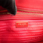 Prada Galleria Borsa a Mano in Pelle Saffiano Rossa con Hardware Dorato