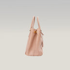 Prada Galleria Borsa a Mano Vintage in Pelle Saffiano Rosa Cipria con Logo Triangolare Dorato
