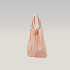 Prada Galleria Borsa a Mano Vintage in Pelle Saffiano Rosa Cipria con Logo Triangolare Dorato