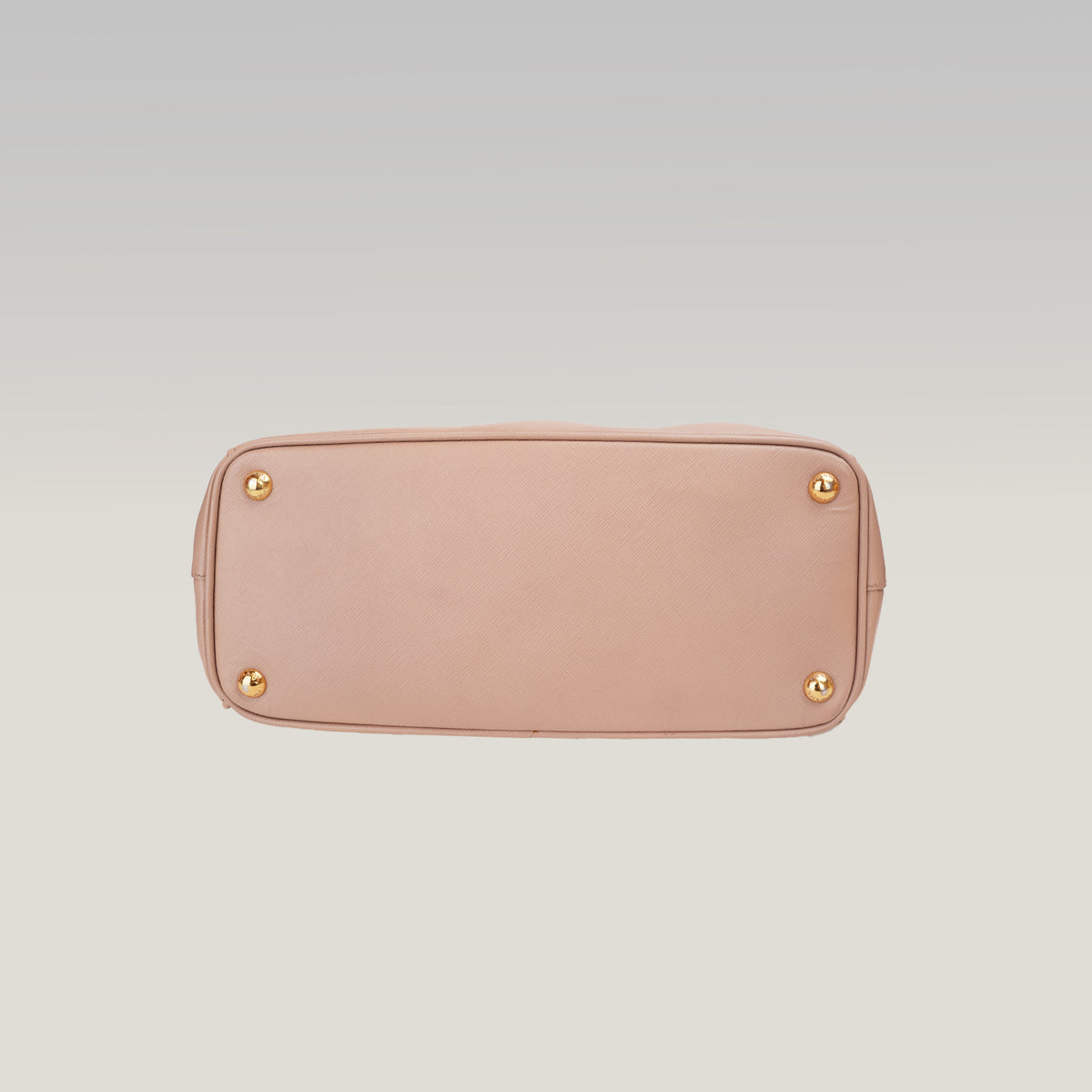 Prada Galleria Borsa a Mano Vintage in Pelle Saffiano Rosa Cipria con Logo Triangolare Dorato