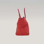 Prada Scamosciato Small Tote Bag in Pelle Scamosciata Porpora con Tracolla Removibile