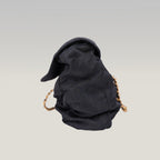 Prada Borsa a Spalla in Tessuto Nylon Nero Trapuntato con Catena Dorata