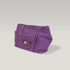 Prada Tessuto Gaufre Borsa a Spalla Viola in Nylon con Catena