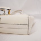 Prada Saffiano Lux Tote Bag Bianca in Pelle con Tracolla Regolabile