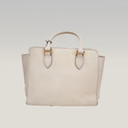 Prada Saffiano Lux Tote Bag Bianca in Pelle con Tracolla Regolabile