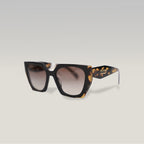 Prada PR 15WS Tortoiseshell Rectangular Sunglasses in Black and Havana