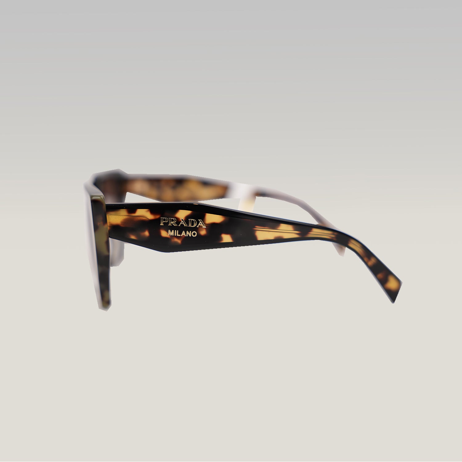 Prada PR 15WS Tortoiseshell Rectangular Sunglasses in Black and Havana