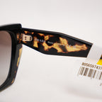 Prada PR 15WS Tortoiseshell Rectangular Sunglasses in Black and Havana