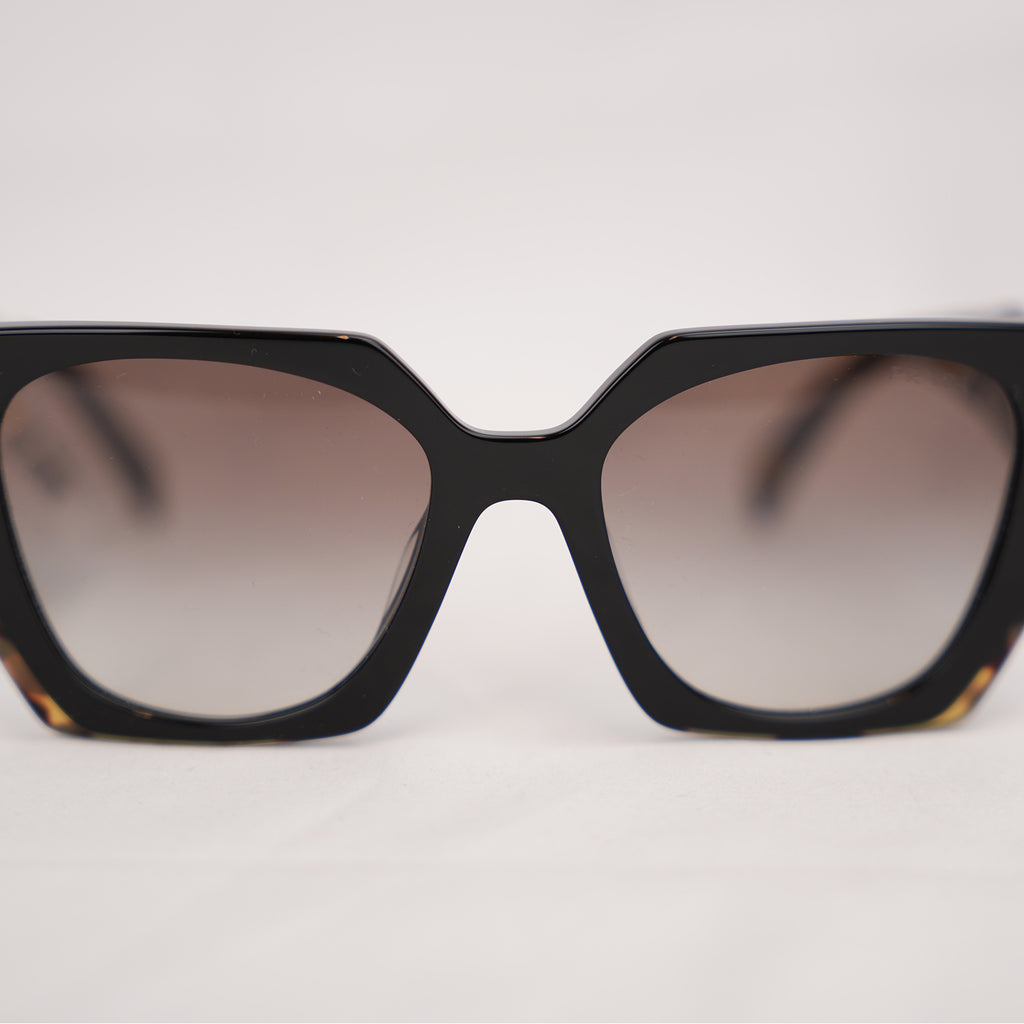 Prada PR 15WS Tortoiseshell Rectangular Sunglasses in Black and Havana