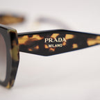 Prada PR 15WS Tortoiseshell Rectangular Sunglasses in Black and Havana