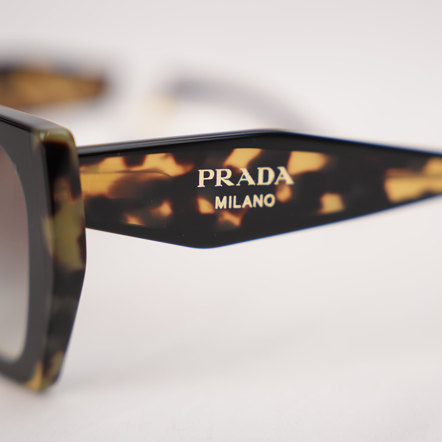 Prada PR 15WS Tortoiseshell Rectangular Sunglasses in Black and Havana