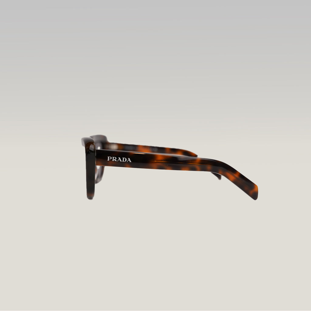 Prada PR D07S Juniper Tortoise Square Sunglasses in Havana Brown