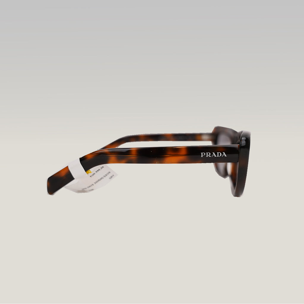 Prada PR D07S Juniper Tortoise Square Sunglasses in Havana Brown