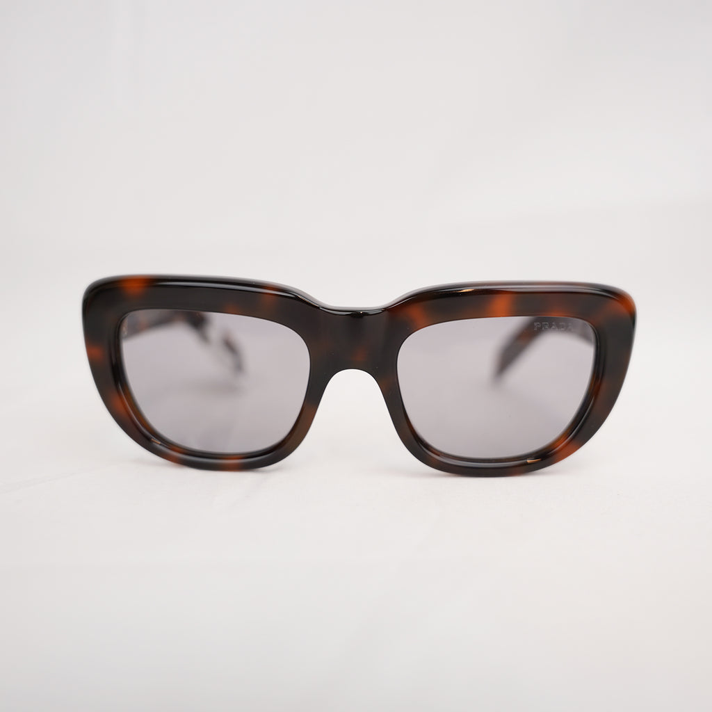 Prada PR D07S Juniper Tortoise Square Sunglasses in Havana Brown