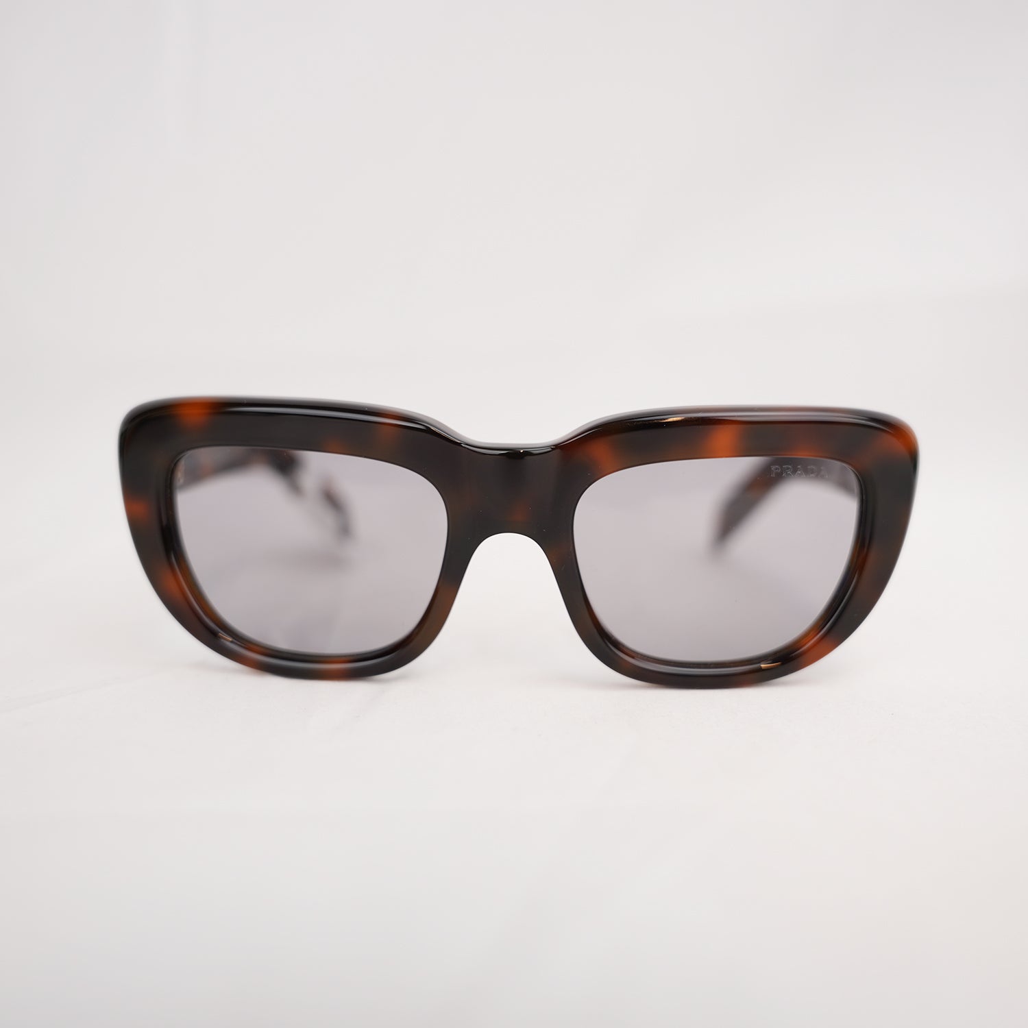 Prada PR D07S Juniper Tortoise Square Sunglasses in Havana Brown