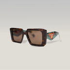Prada PR 23YS Tortoise Oversized Square Sunglasses Brown Lens