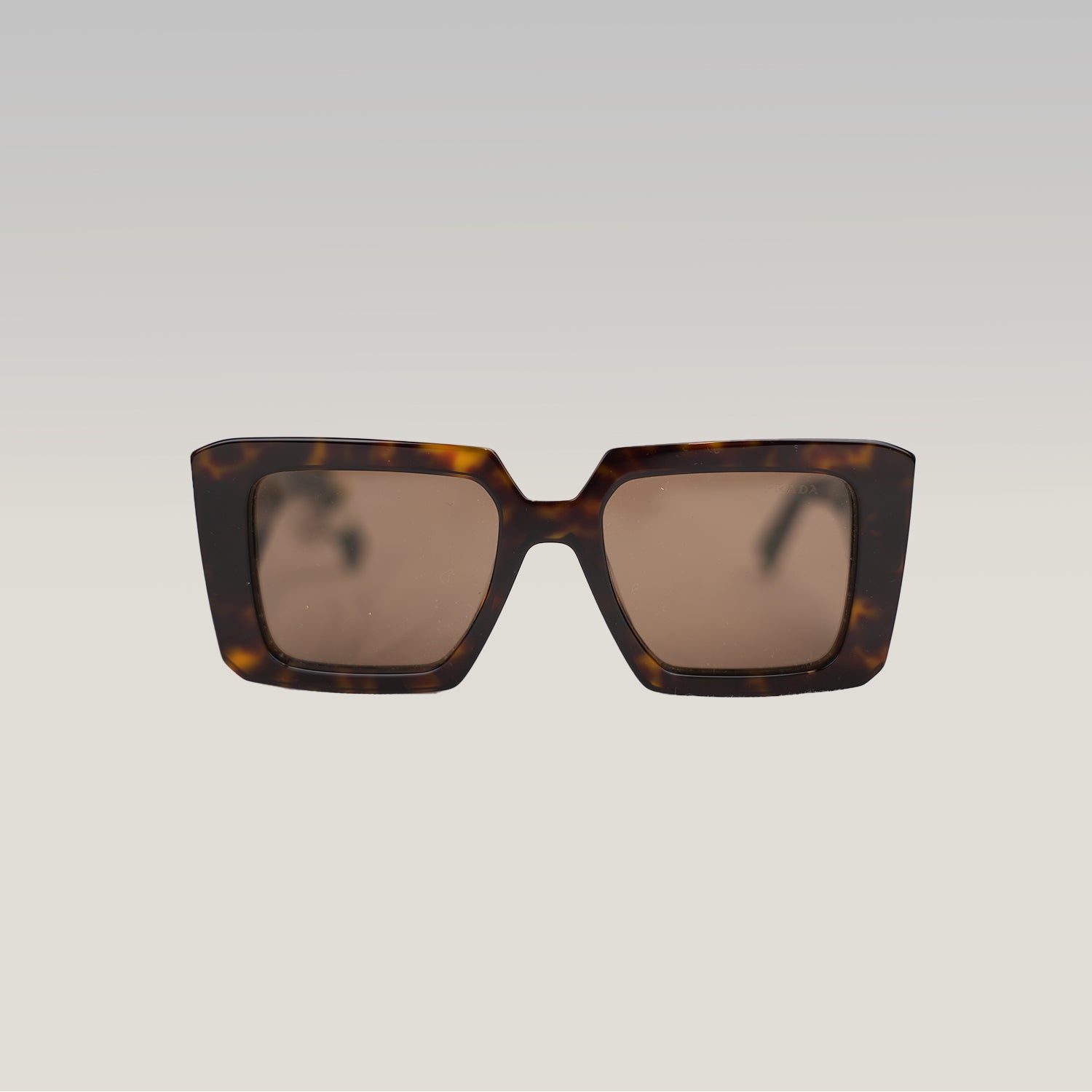Prada PR 23YS Tortoise Oversized Square Sunglasses Brown Lens