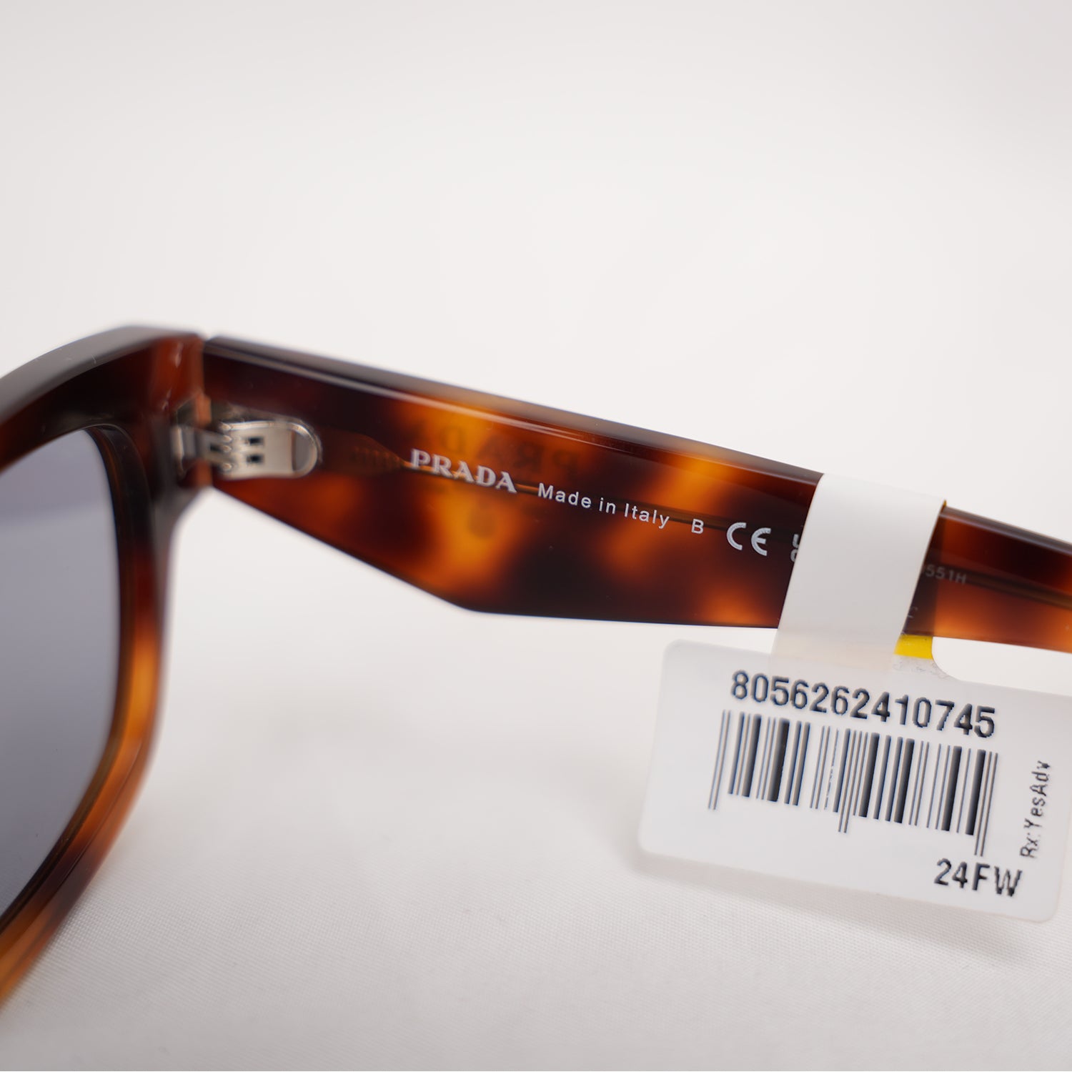 Prada PR 23YS Tortoise Oversized Square Sunglasses Brown Lens
