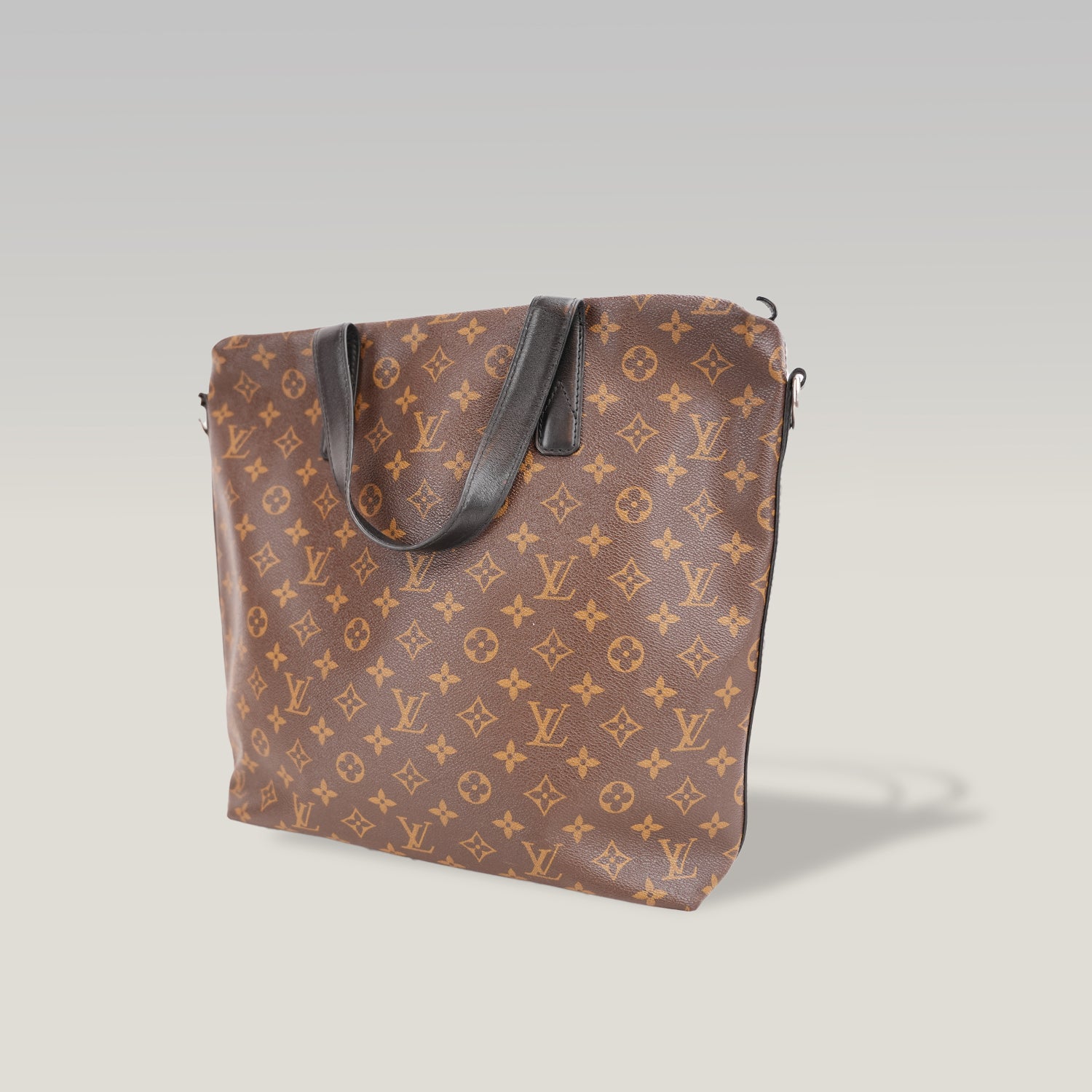 Louis Vuitton Kitan Monogram Macassar – Borsa Tote in Tela Marrone e Pelle Nera