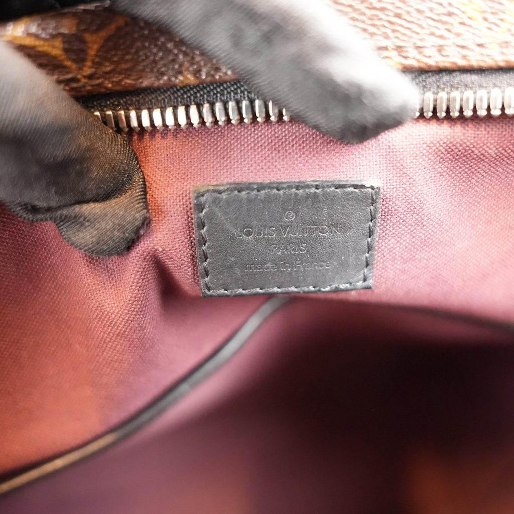Louis Vuitton Kitan Monogram Macassar – Borsa Tote in Tela Marrone e Pelle Nera