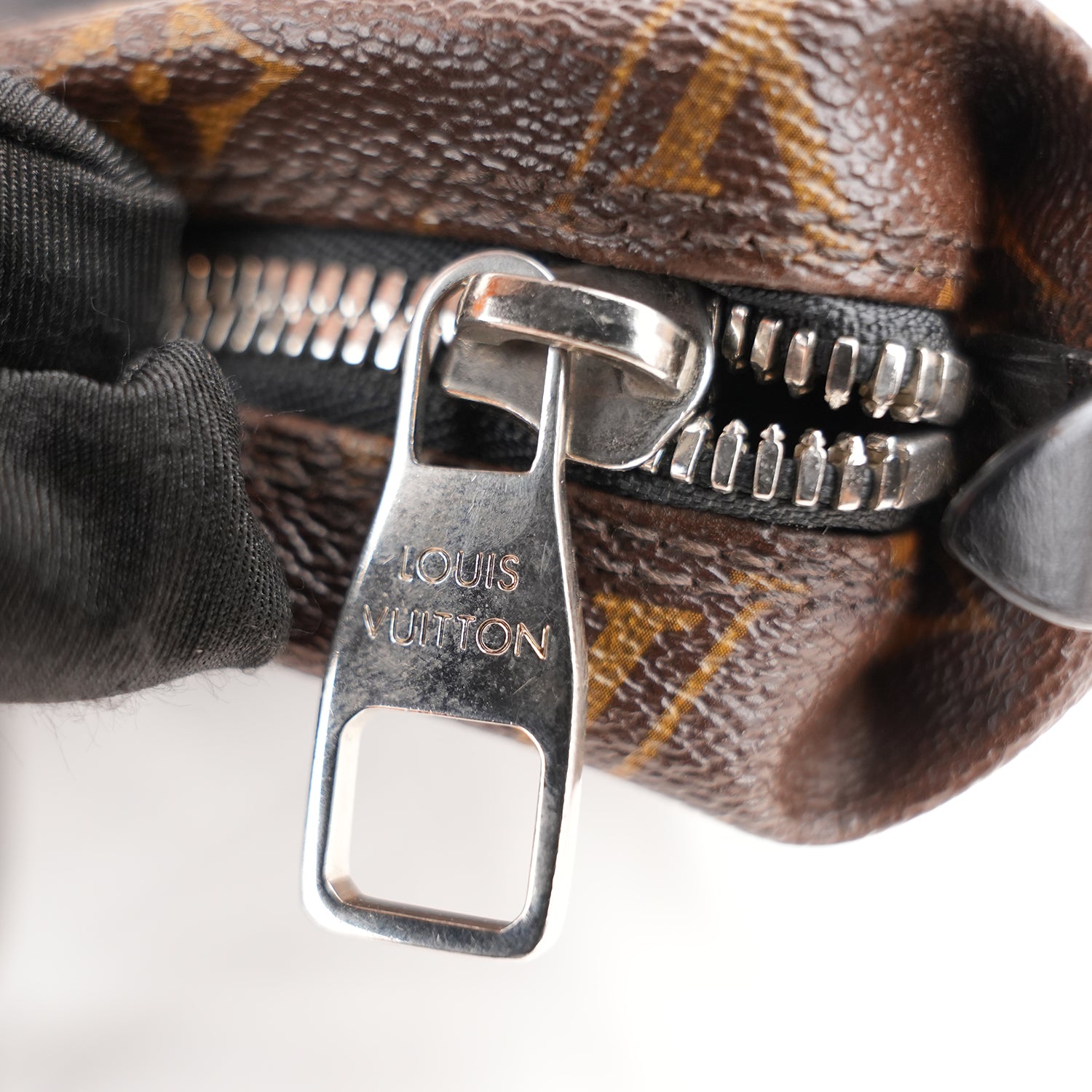 Louis Vuitton Kitan Monogram Macassar – Borsa Tote in Tela Marrone e Pelle Nera