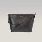 Loewe Puzzle Fold Leather Pouch Black Leather Clutch & Crossbody Bag