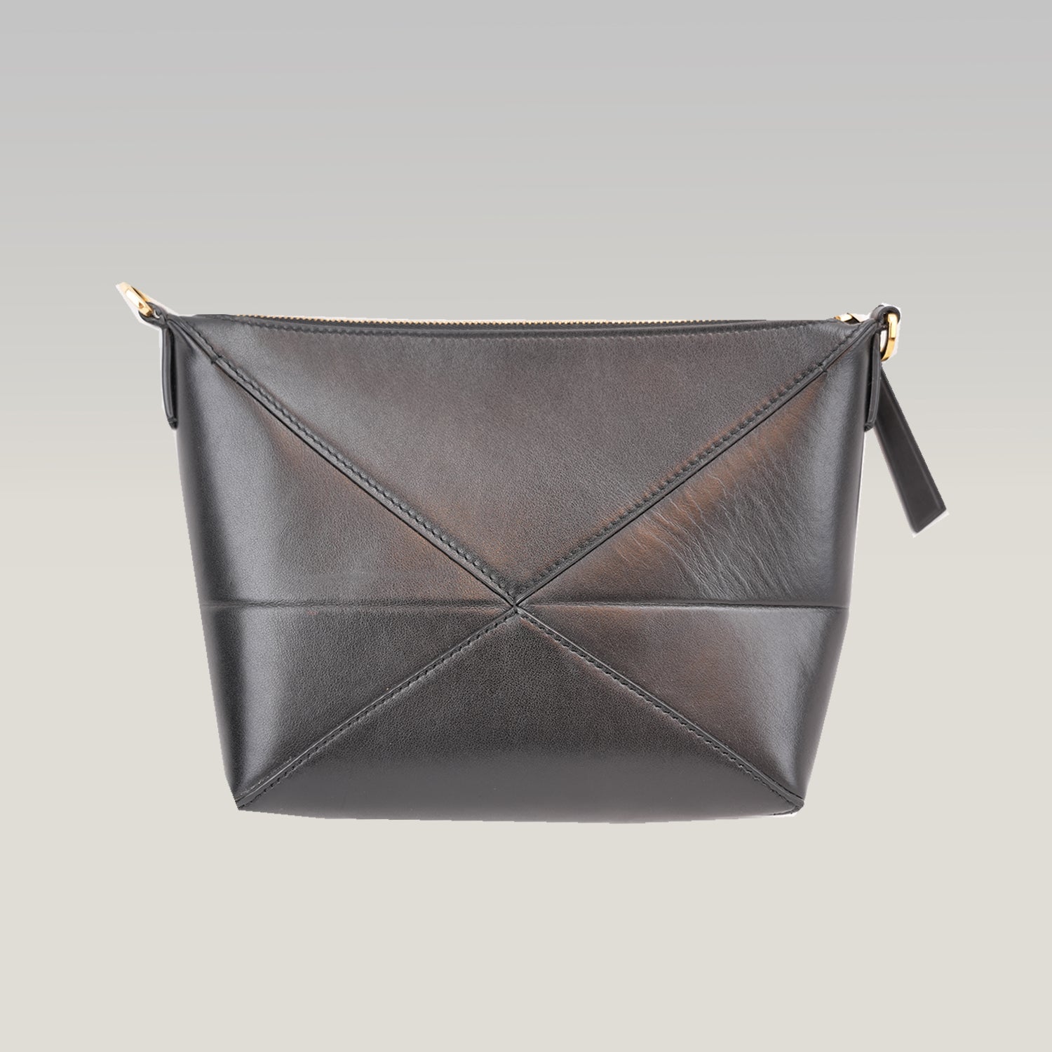 Loewe Puzzle Fold Leather Pouch Black Leather Clutch & Crossbody Bag
