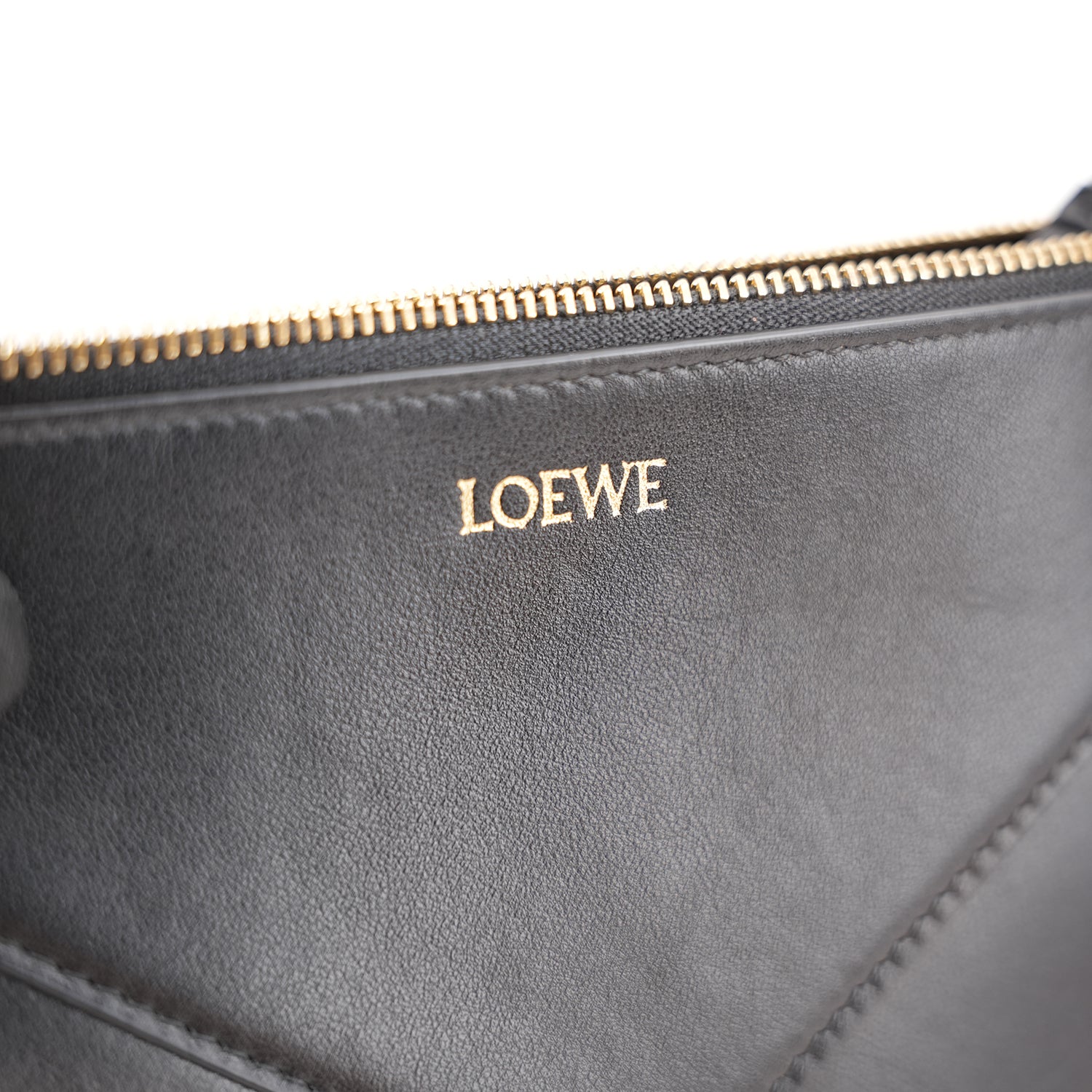 Loewe Puzzle Fold Leather Pouch Black Leather Clutch & Crossbody Bag