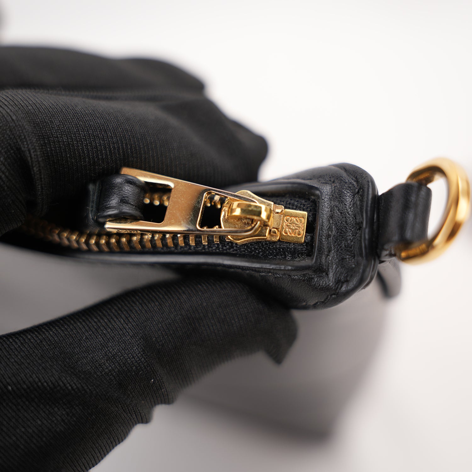 Loewe Puzzle Fold Leather Pouch Black Leather Clutch & Crossbody Bag