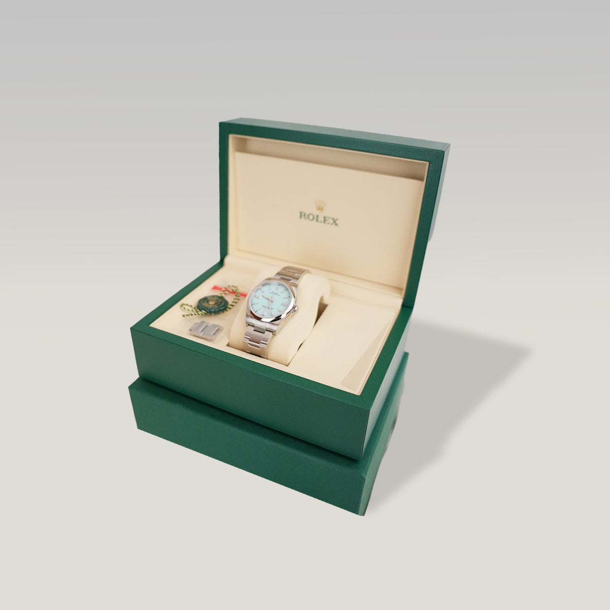 Rolex Oyster Perpetual 36 mm in Oystersteel con Quadrante Turchese – Automatico 2026 Full Set