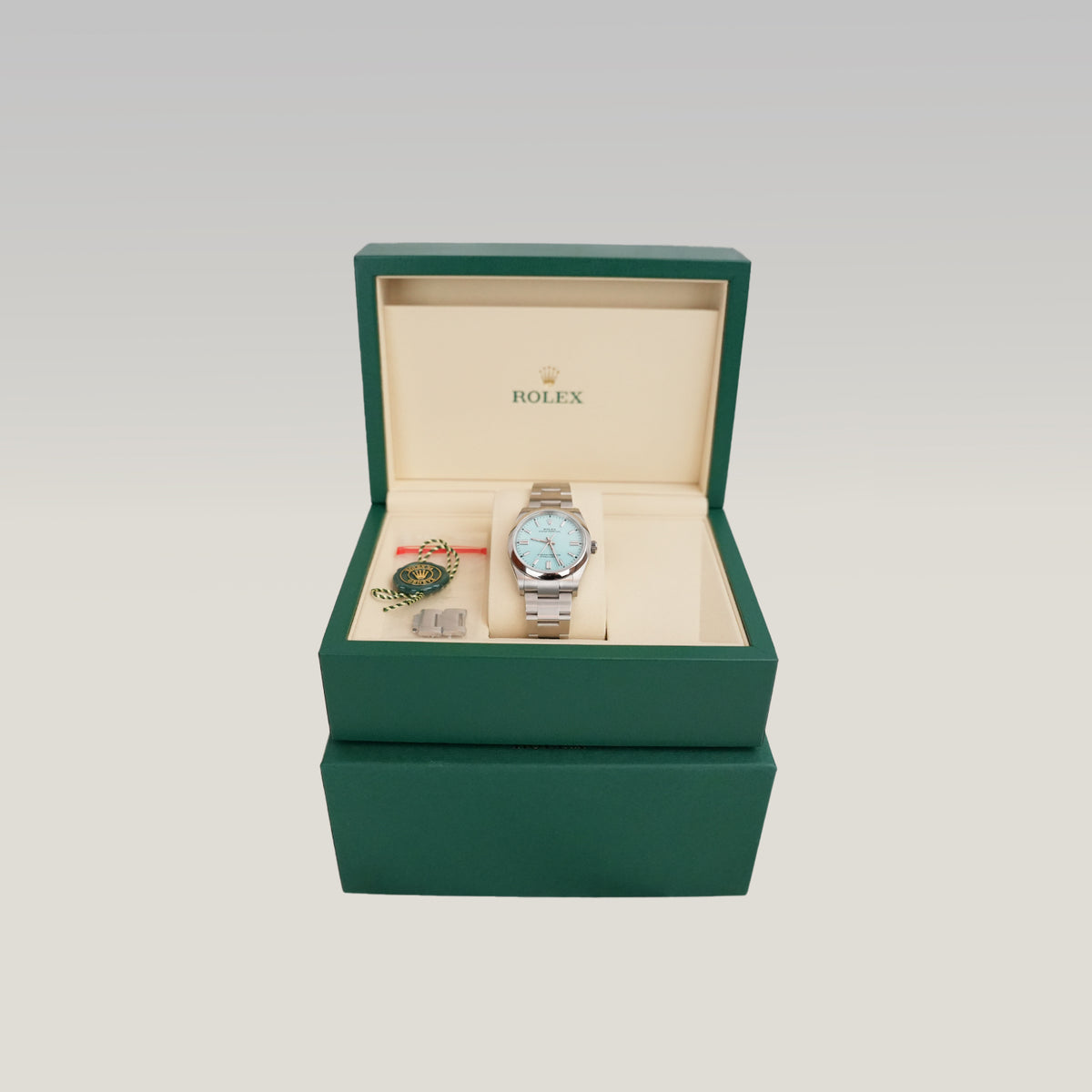 Rolex Oyster Perpetual 36 mm in Oystersteel con Quadrante Turchese – Automatico 2026 Full Set