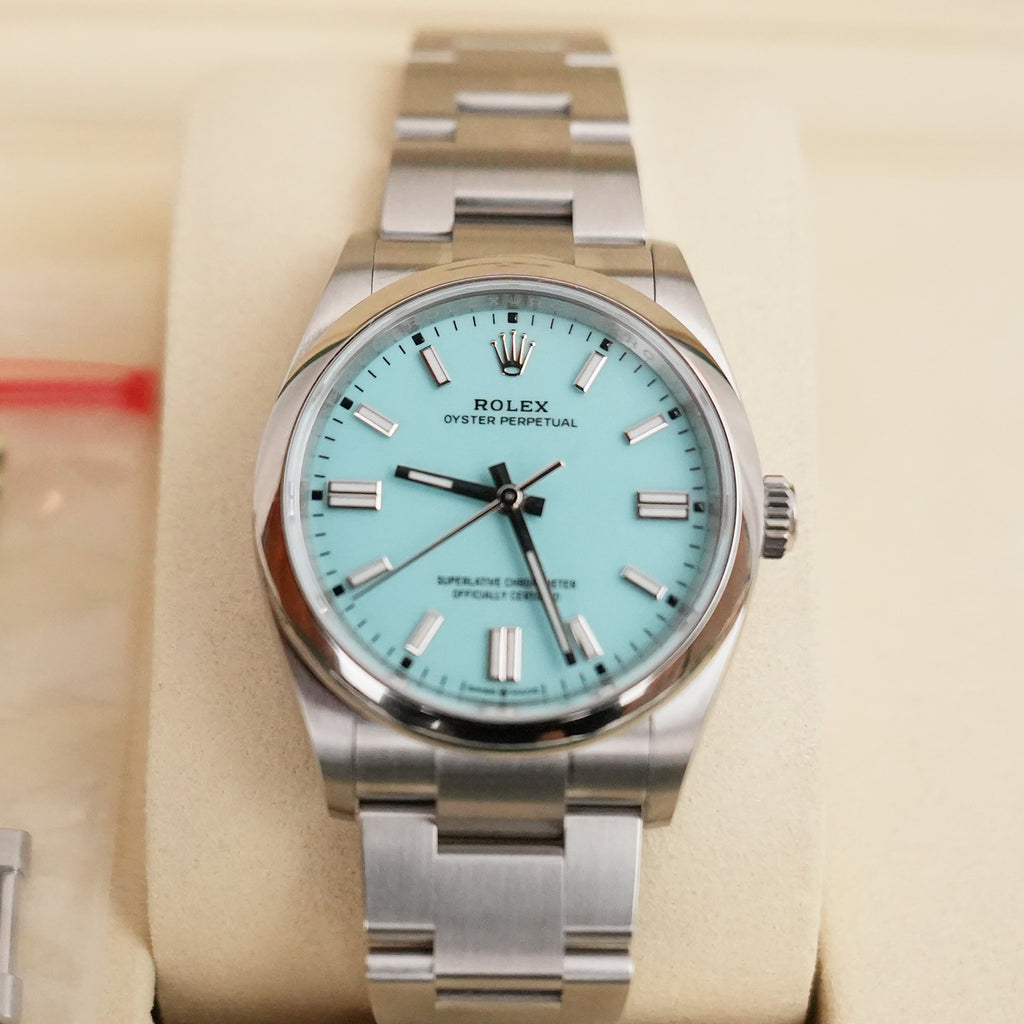 Rolex Oyster Perpetual 36 mm in Oystersteel con Quadrante Turchese – Automatico 2026 Full Set