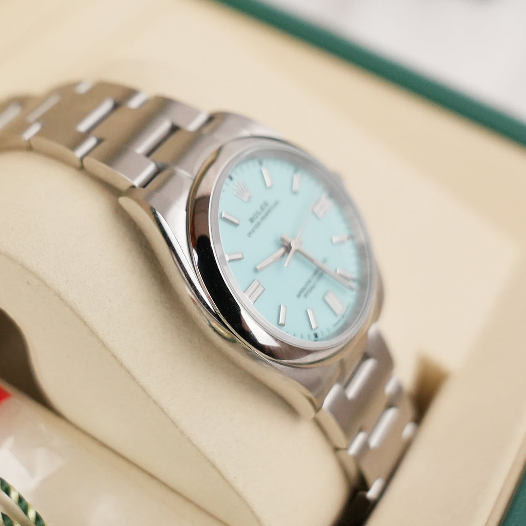 Rolex Oyster Perpetual 36 mm in Oystersteel con Quadrante Turchese – Automatico 2026 Full Set