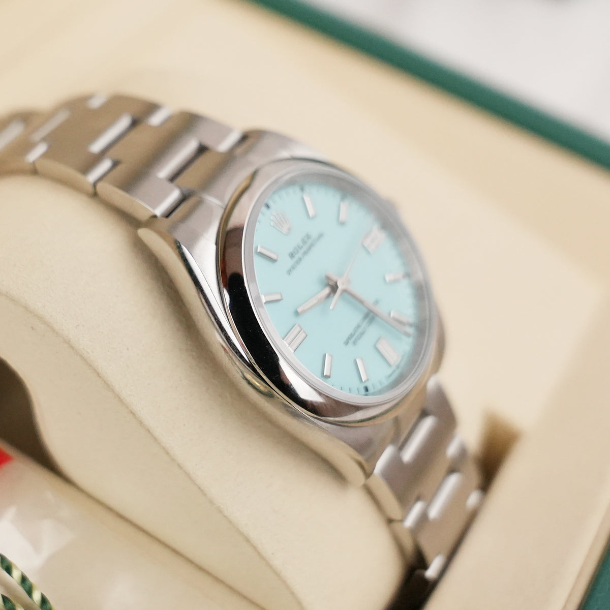 Rolex Oyster Perpetual 36 mm in Oystersteel con Quadrante Turchese – Automatico 2026 Full Set