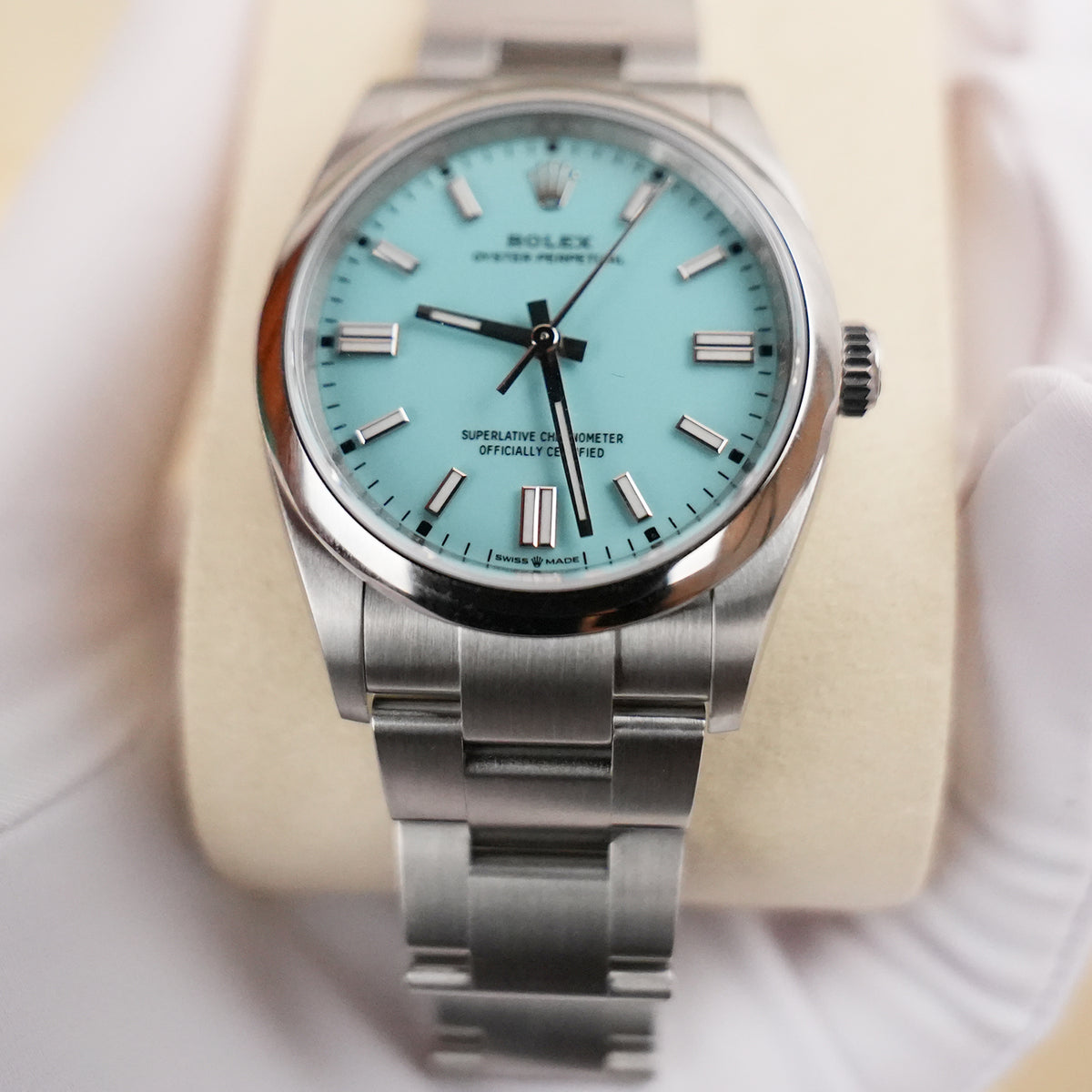Rolex Oyster Perpetual 36 mm in Oystersteel con Quadrante Turchese – Automatico 2026 Full Set